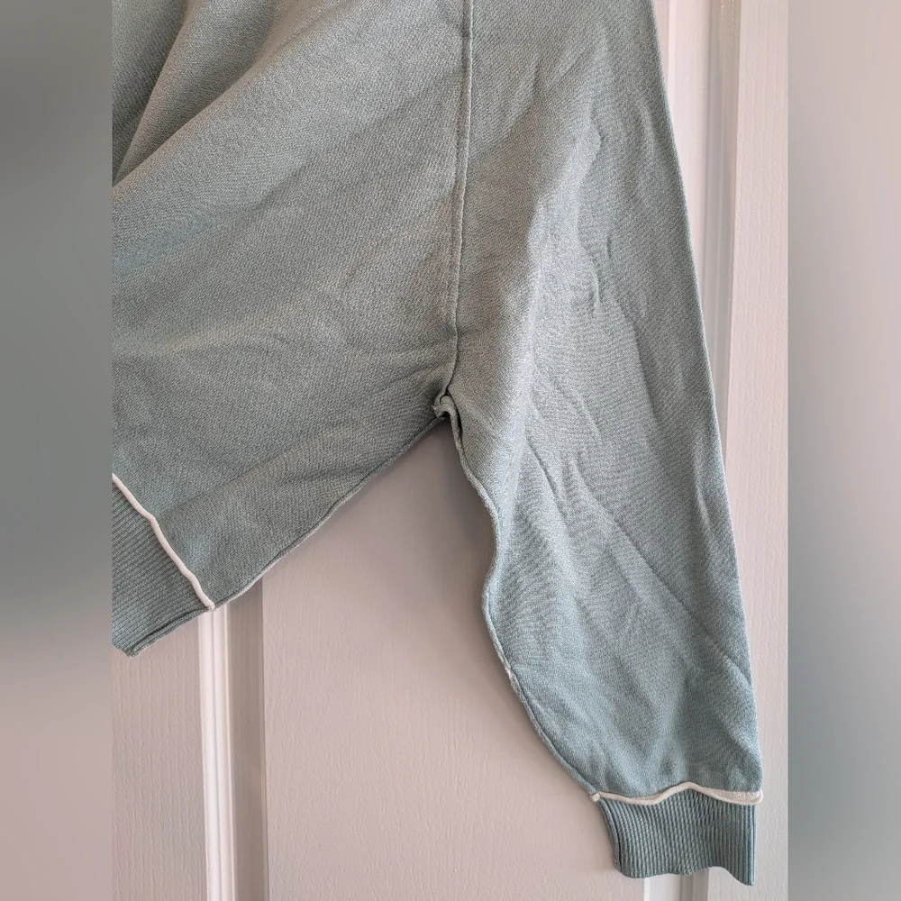 Anthropologie Pilcro Oaklyn Cozy Crew-Neck Green Oversized Sweatshirt Size M NWT - Picture 7 of 16